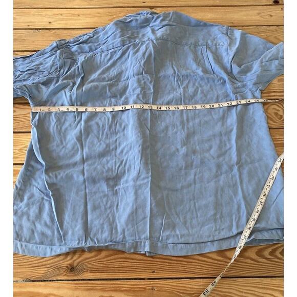Tommy Bahama Silk Button Up Shirt Size 2XL Men’s Blue Short Sleeve - Picture 6 of 6